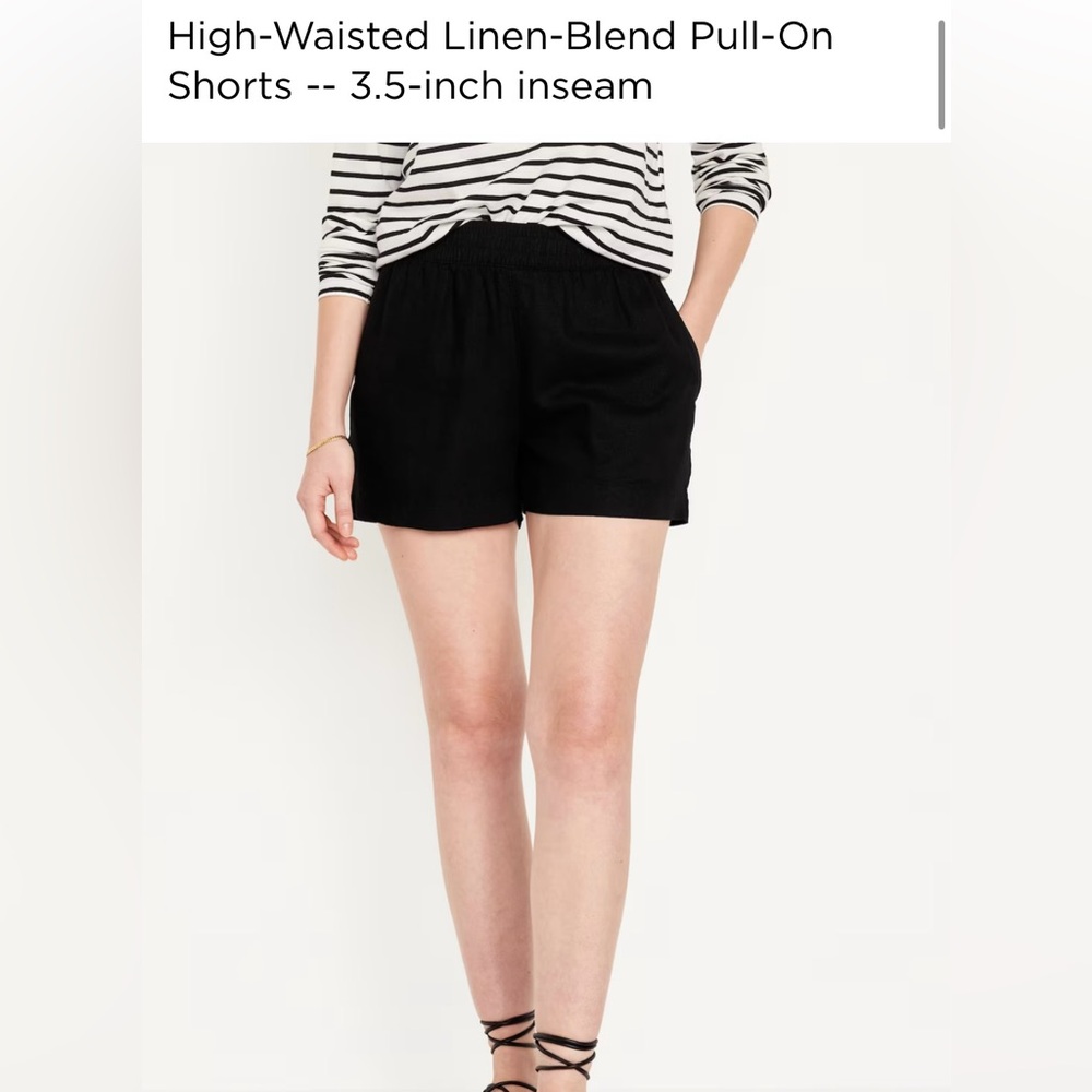 NWT ladies black Old Navy pull on linen shorts size XXL